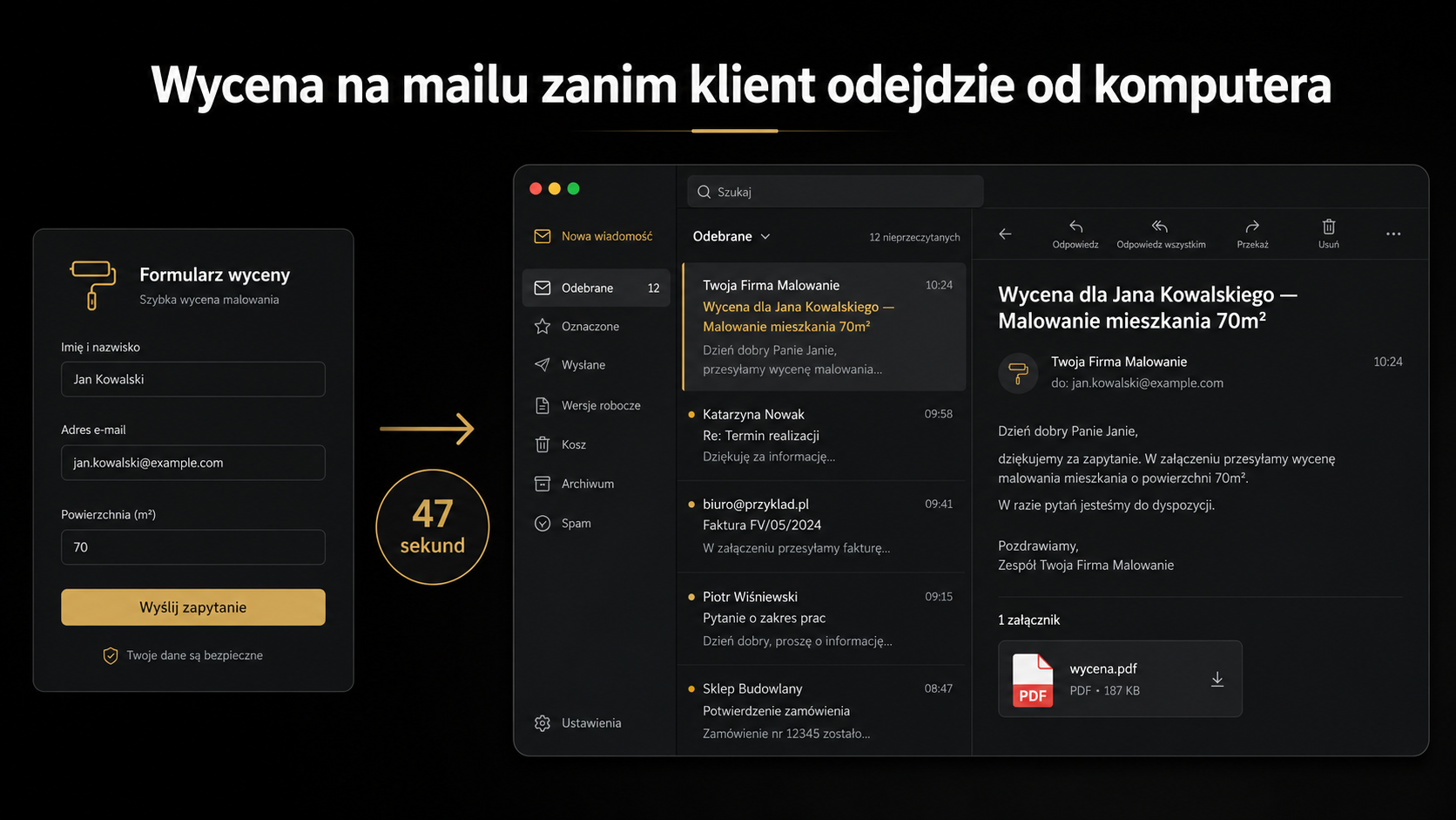 Automatyczna wycena PDF wysyłana w minutę